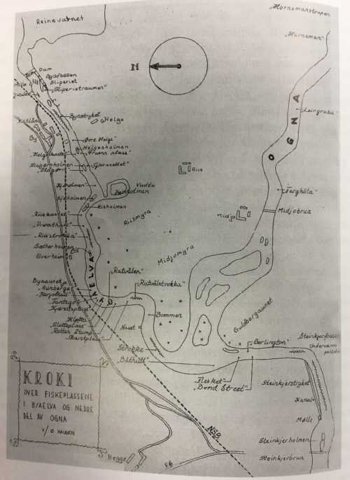 Kart over fiskeplasser